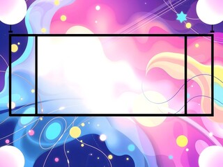 Vibrant pastel hues merge with neon accents in a mesmerizing abstract artwork
