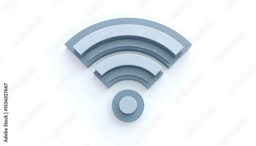 Poster wireless signal icon on white background for network connection concept