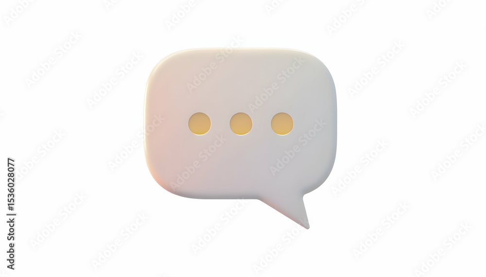 Poster 3d speech bubble icon on white background representing dialogue and communication