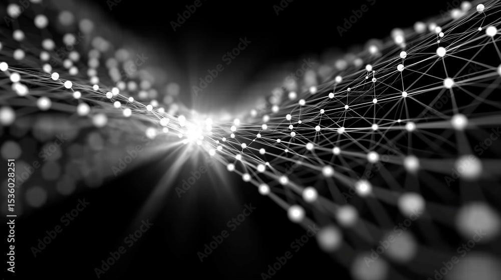Aufkleber interconnected digital landscape: a mesmerizing, abstract representation of a digital network, where