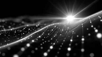 Illuminated Digital Landscape: An abstract digital landscape glows with interconnected points of light, creating an ethereal sense of connection and technological brilliance.