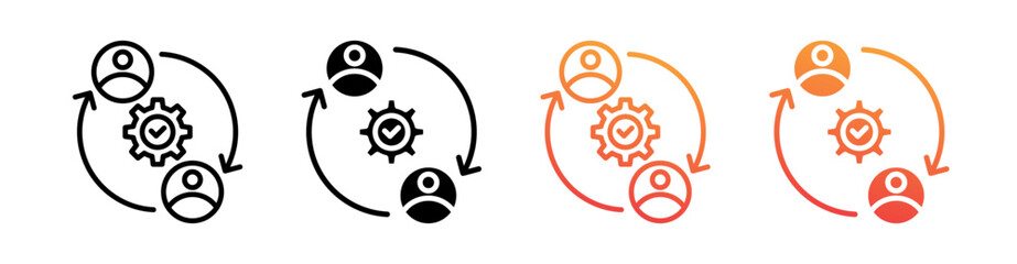 Employee Involvement Multi Style Icon Set Vector 