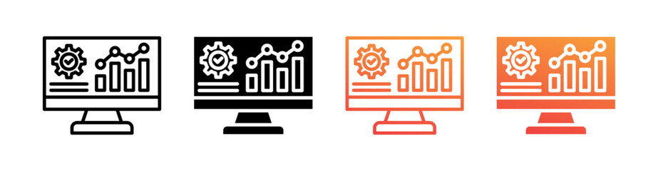 Data Driven Multi Style Icon Set Vector 