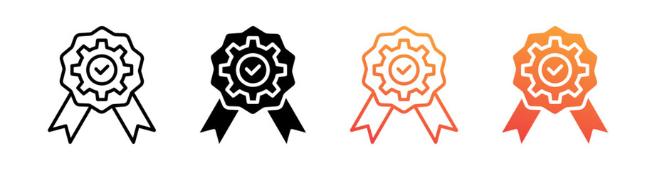 Total Quality Management Multi Style Icon Set Vector 