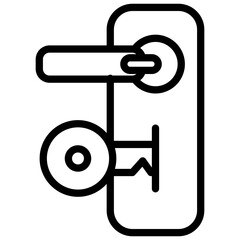 door lock line icon