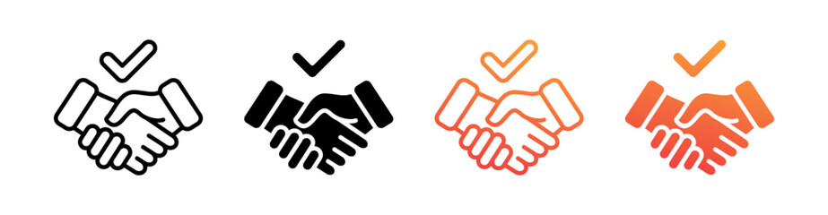 Partnership Multi Style Icon Set Vector 