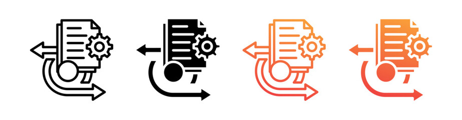 Scrum Multi Style Icon Set Vector 