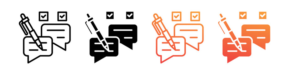 Acceptance Multi Style Icon Set Vector 