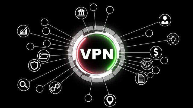 Business, Technology, Internet and network concept. VPN network security internet privacy encryption concept.VPN Virtual Private Network Technology Secure Connection Cyber Security.