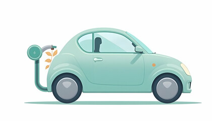 Cartoon Vehicle Powered by Plant Fuel Source Illustration