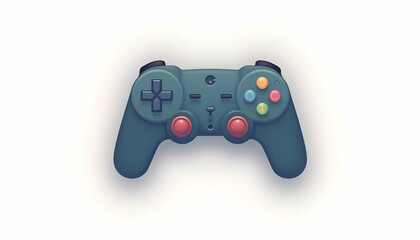 Gaming Controller Illustration on White Background