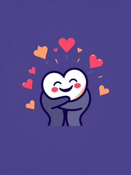 cheer up hearten hug icon sign vector