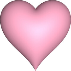 pink heart isolated on white background