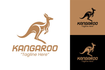 Professional Kangaroo Logo in Brown for Identity and Branding