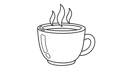 Hot coffee cup illustration vector graphic design template for cafe and restaurant menu art 90 on transparent background