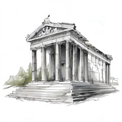Obraz premium an AI Image Generator, Detailed Illustration of Ancient Temple