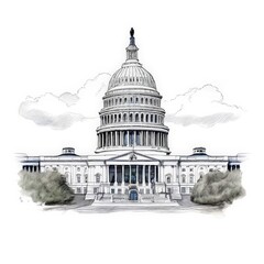 an AI Image Generator, Watercolor Illustration of the United States