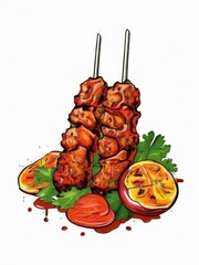 the AI Image Generator, Delicious Glazed Chicken Drumsticks with Sauce