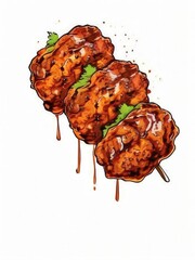 the AI Image Generator, Delicious Glazed Chicken Drumsticks with Sauce
