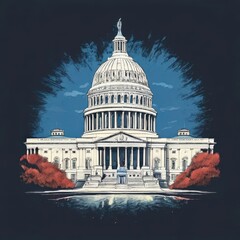 an AI Image Generator, Watercolor Illustration of the United States
