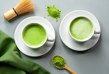Generative AI captures the vibrant serenity of matcha tea ritual with modern flair
