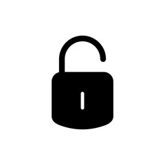 Unlock icon symbol for apps and websites. Unlock sign and symbol. unlocked padlock icon