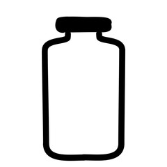 Flat Hand-Drawn Empty Bottle – Simple Doodle Style Vector