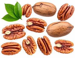 Delicious Pecan Nuts High-Resolution Images of Shelled and Unshelled Pecans