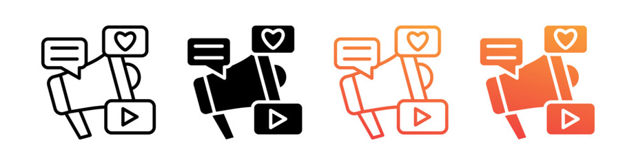 Campaign Multi Style Icon Set Vector 