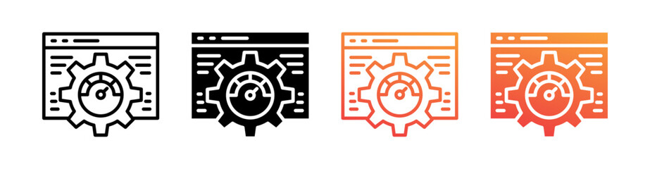 Optimization Multi Style Icon Set Vector 