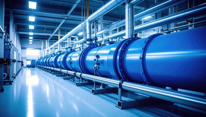 Obraz premium Industrial machinery in a large facility