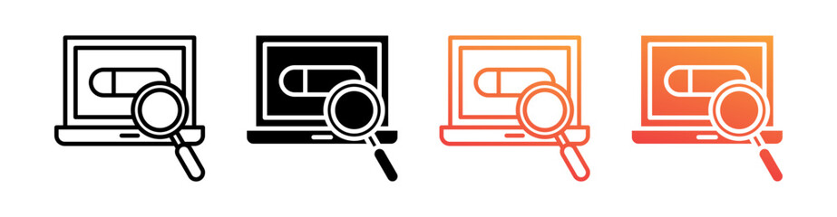 Seo Multi Style Icon Set Vector 