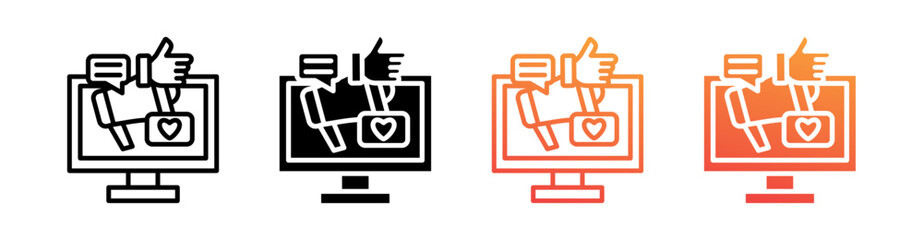 Content Digital Marketing Multi Style Icon Set Vector 