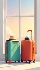 Generative AI Travel companions two suitcases ready for a new adventure