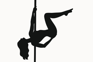 Silhouette of a Woman Pole Dancing Grace, Strength, and Art