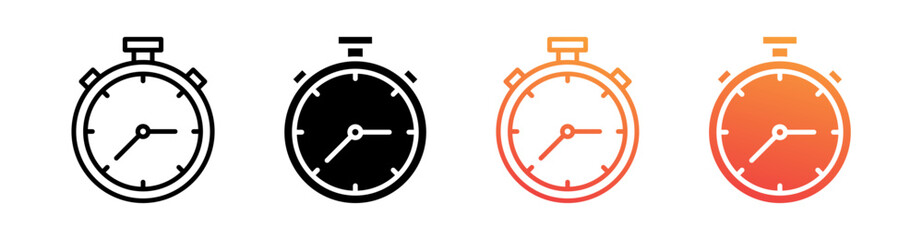 Time Multi Style Icon Set Vector 