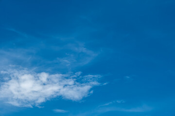 Panorama of cloud clear sky background for summer vacation concept at ocean and summer sea water with sunlight of beautiful cloudy	
