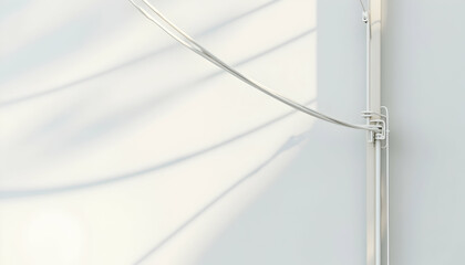 Wires Connected to Wall Fixture with Window Light Casting Shadow