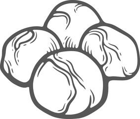 Mozzarella soft cheese organic milk butter fresh food engraving