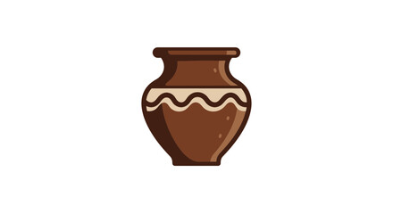 Decorative Vase Vector SVG Illustration with Brown Color Flat Design Style
