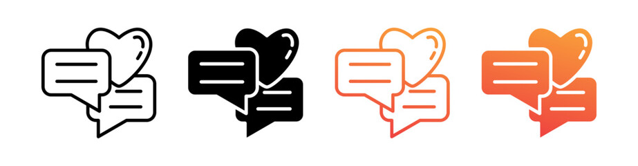 Comment Multi Style Icon Set Vector 