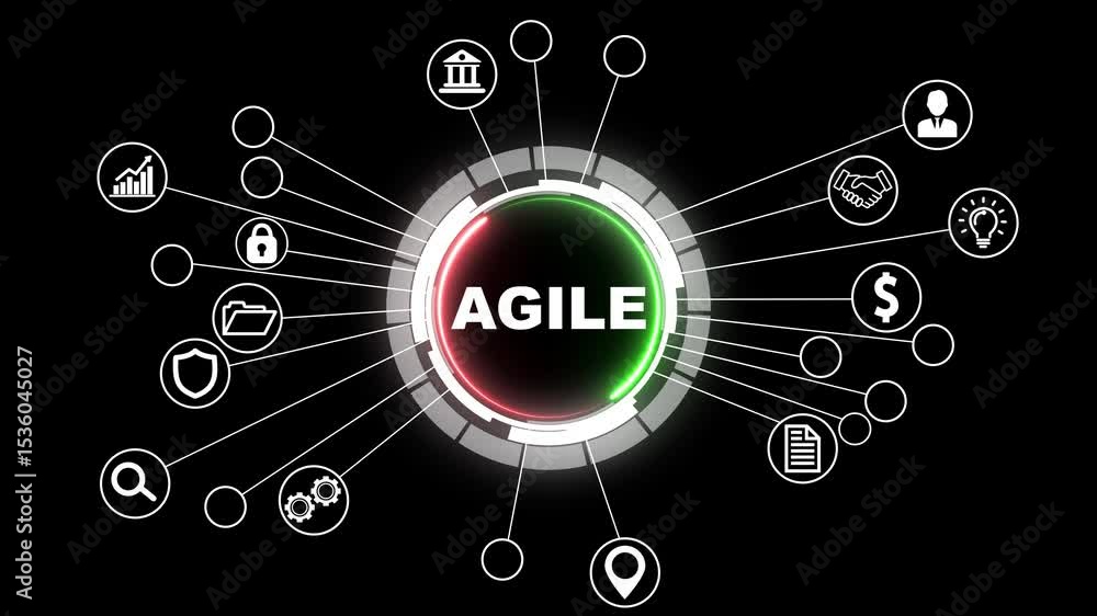 Aufkleber business, technology, internet and network concept. agile software development. agile standards qual