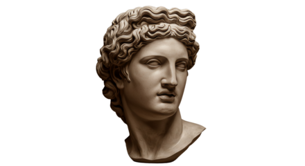 Sculpture of a Person with Curly Hair in a Classic Style