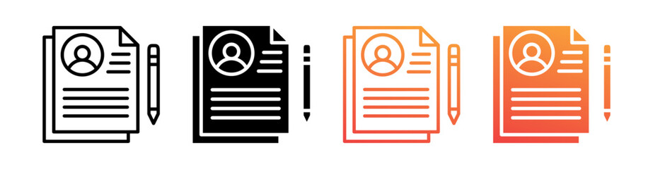 Personal Information Multi Style Icon Set Vector 