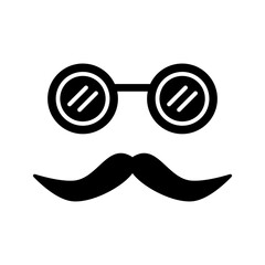 glassess and mustache glyph icon