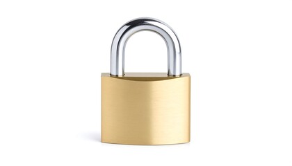 Fototapeta premium Gold padlock isolated on white (1)