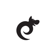 P pet dog logo design illustration