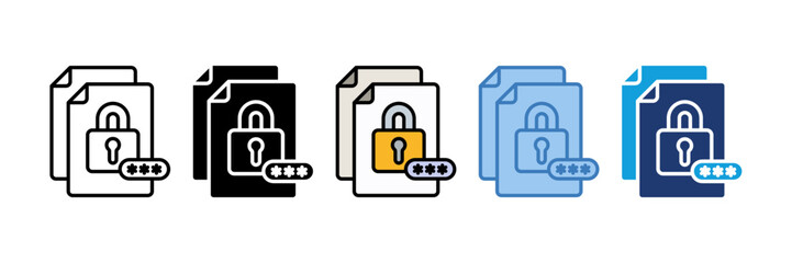 Obraz premium File Lock Icon Element For Design