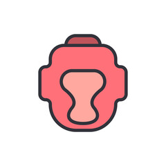 Minimalistic Illustration Of A Red Boxing Headguard For Protection