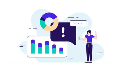 Woman presenting pie chart and bar graphs in business presentation. Suitable for financial reports, data analysis, corporate communications, and marketing.